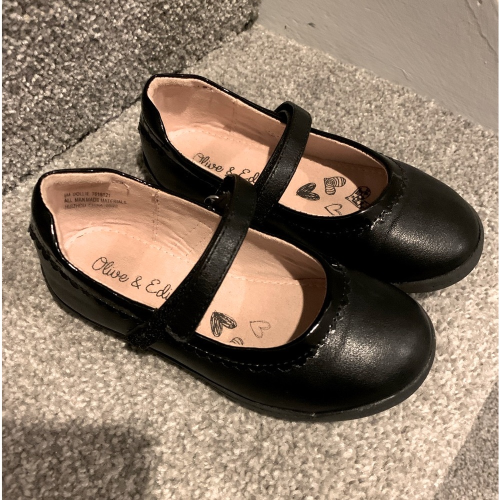 Black Mary Jane flats, velcro close, 9